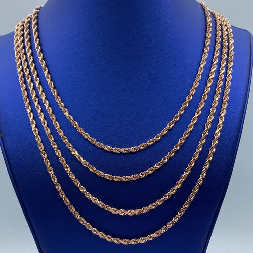 10K 4.2mm Rope Chain in Rose Gold 18–24 in - additional product view 2