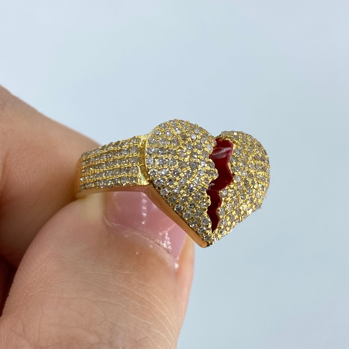 10K Gold Broken Heart Diamond Ring - additional product view 4