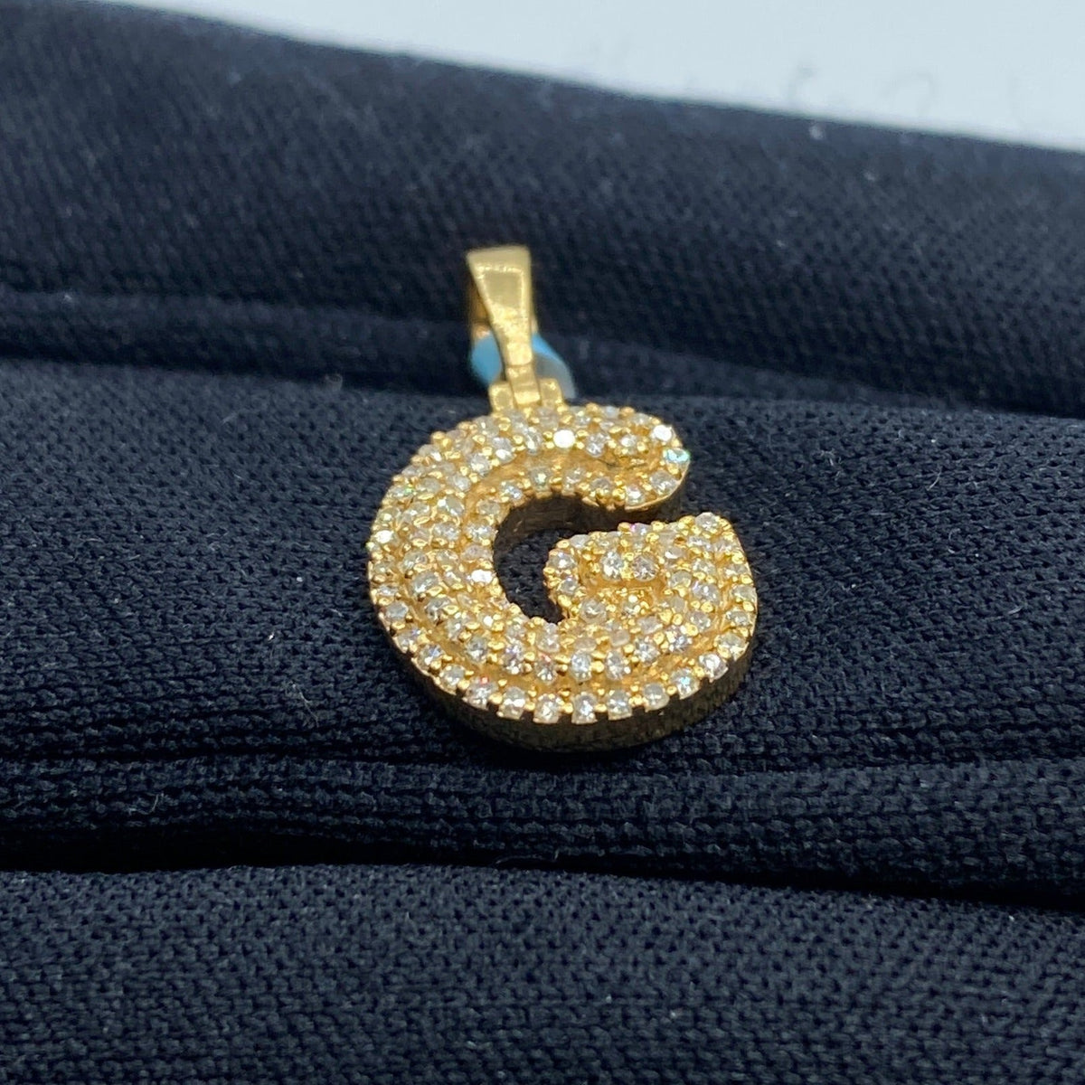 14K Gold Initial G Bubble Diamond Pendant - additional product view 4