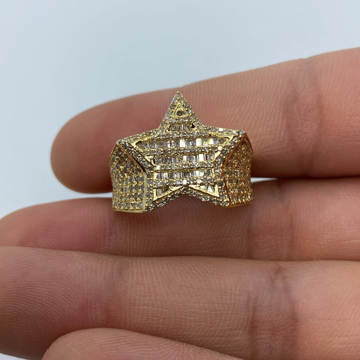 10K Gold Star Diamond Baguette Ring - additional product view 4