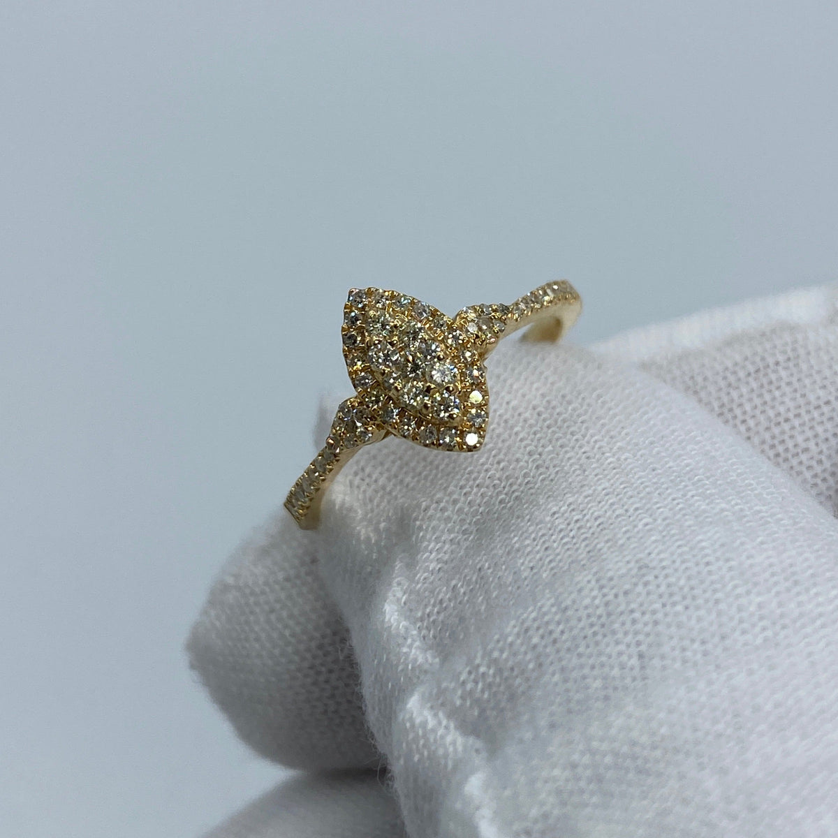 14K Yellow Gold Marquise Cut Diamond Engagement Ring - additional product view 5