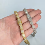 10K Gold 7.5mm Rectangle Diamond Baguette Link Chain 20 in - additional product view 6