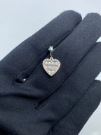 14K Gold Heart Diamond Baguette Pendant - additional product view 2