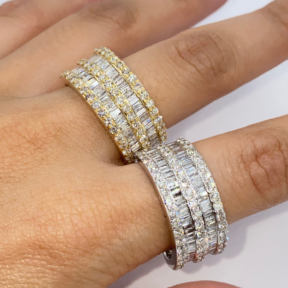 14K Gold 11M Stacked Diamond Baguette Ring - additional product view 5