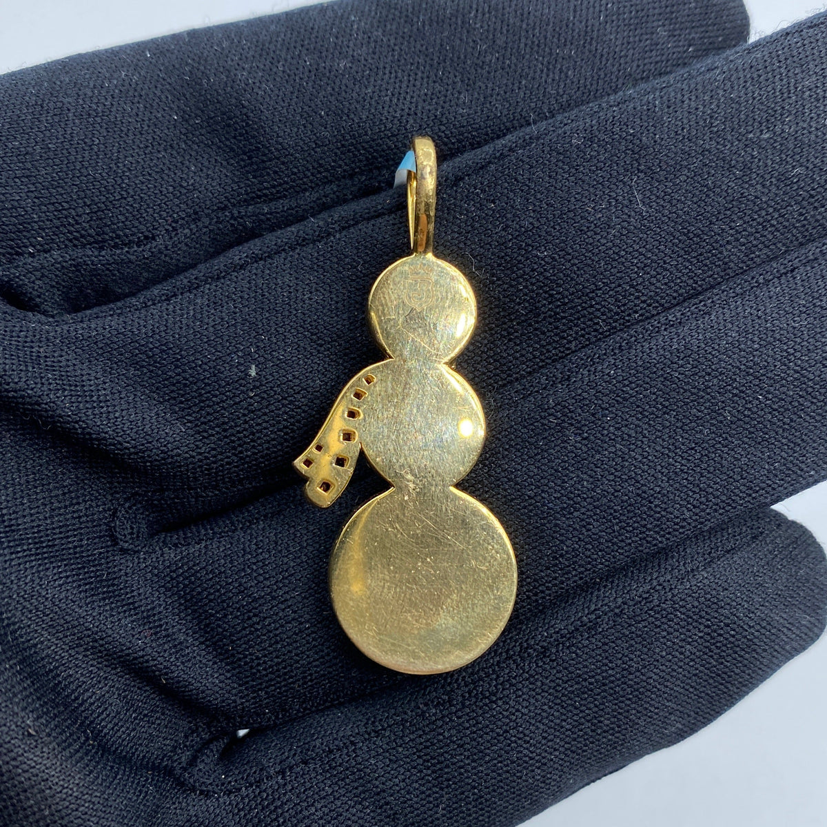 14K Gold Snowman Diamond Pendant - additional product view 5
