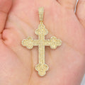 14K Gold Saviour Cross Diamond Pendant in yellow gold - close-up product photo
