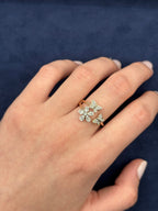 14K Gold Flower Butterfly Diamond Ring - additional product view 12