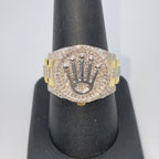 14K Gold Two-Tone Crown Diamond Ring - additional product view 6