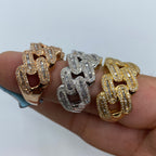 14K Gold Round Diamond Baguette Cuban Link Ring 1.6 Ct - additional product view 6