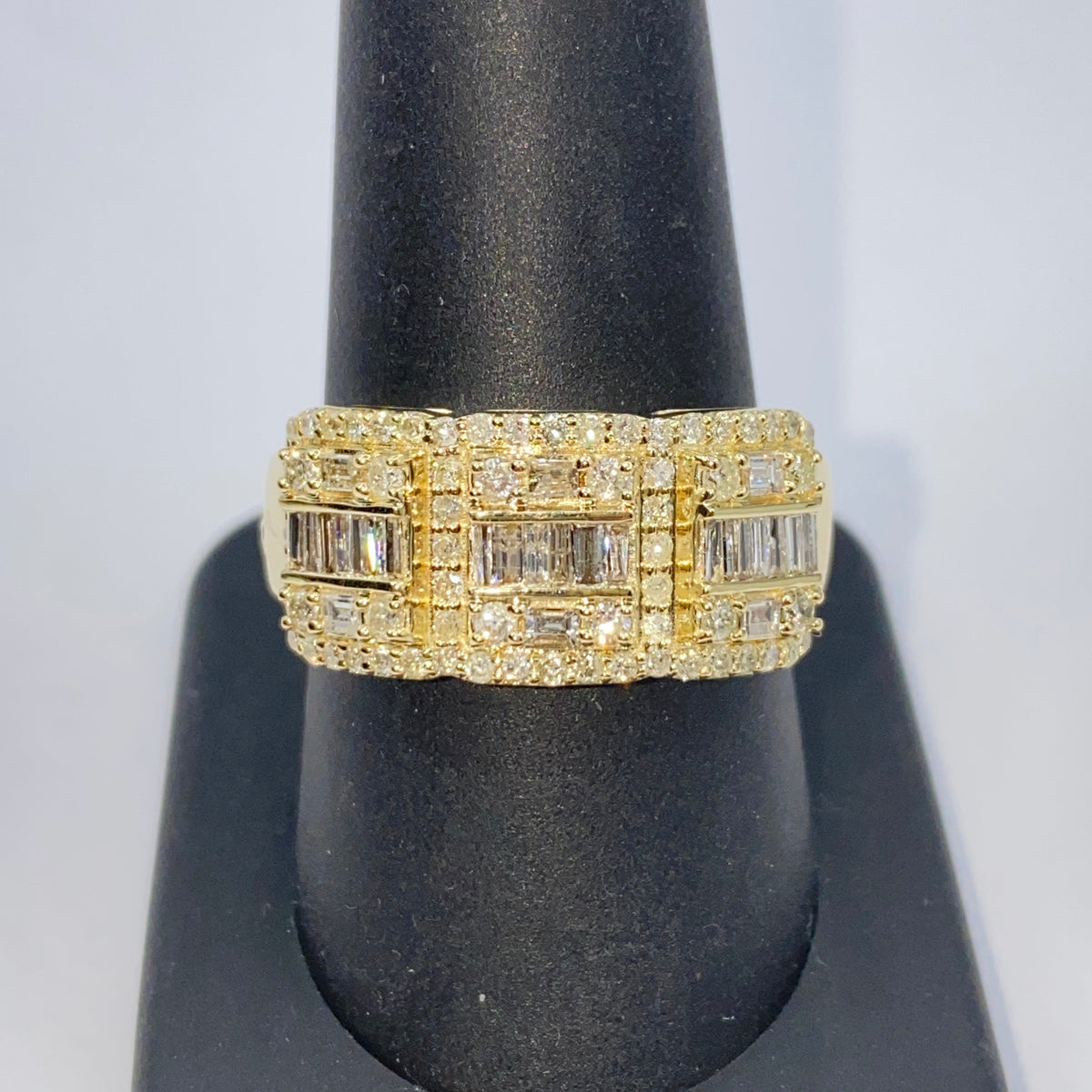 10K Gold 10.5mm Rectangle Diamond Baguette Ring - additional product view 6