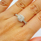 14K Gold Sydney Circle Halo Diamond Ring in white gold - close-up product photo