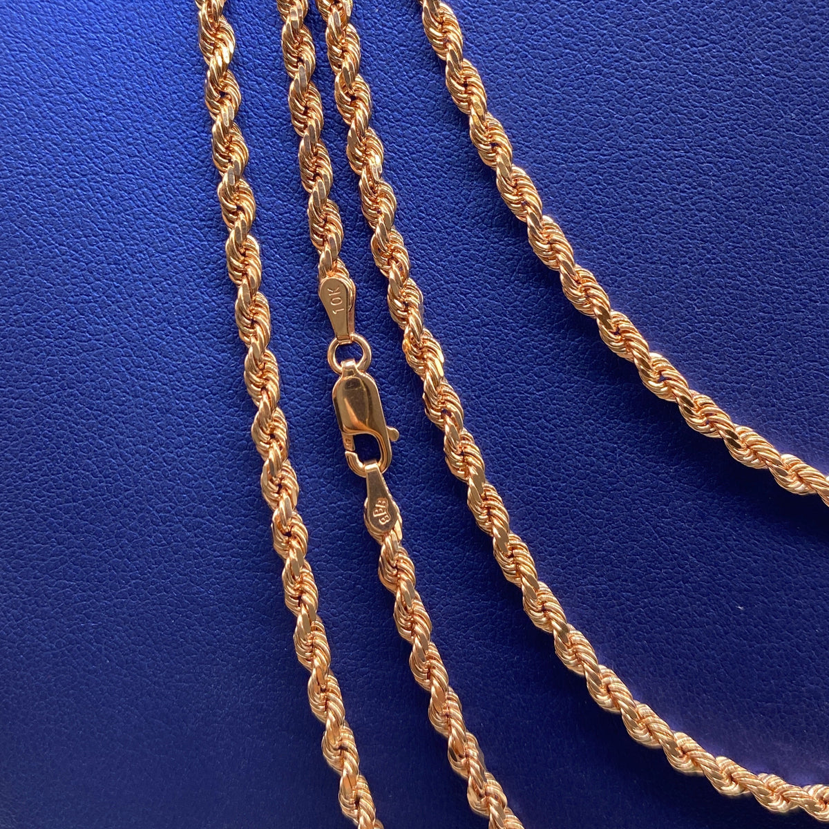 10K 3.6mm Rope Chain in Rose Gold 16–22 in - additional product view 4
