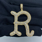 Initial R Old English Diamond Pendant - additional product view 2