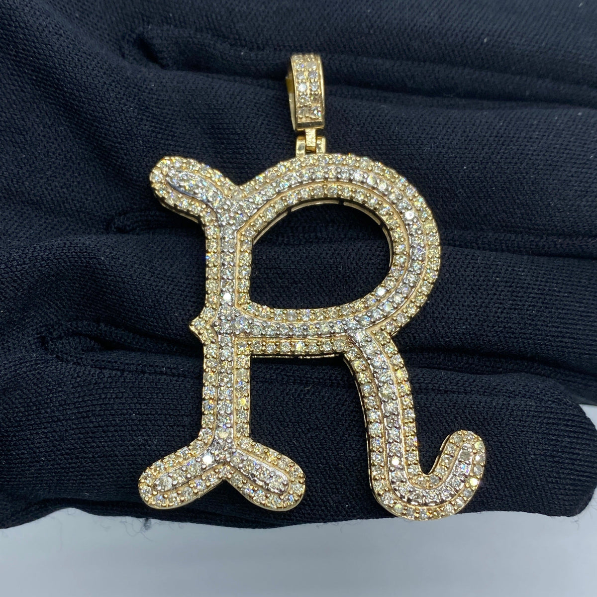 Initial R Old English Diamond Pendant - additional product view 2