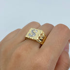 10K Gold Initial Letter Square Block Ring - additional product view 36