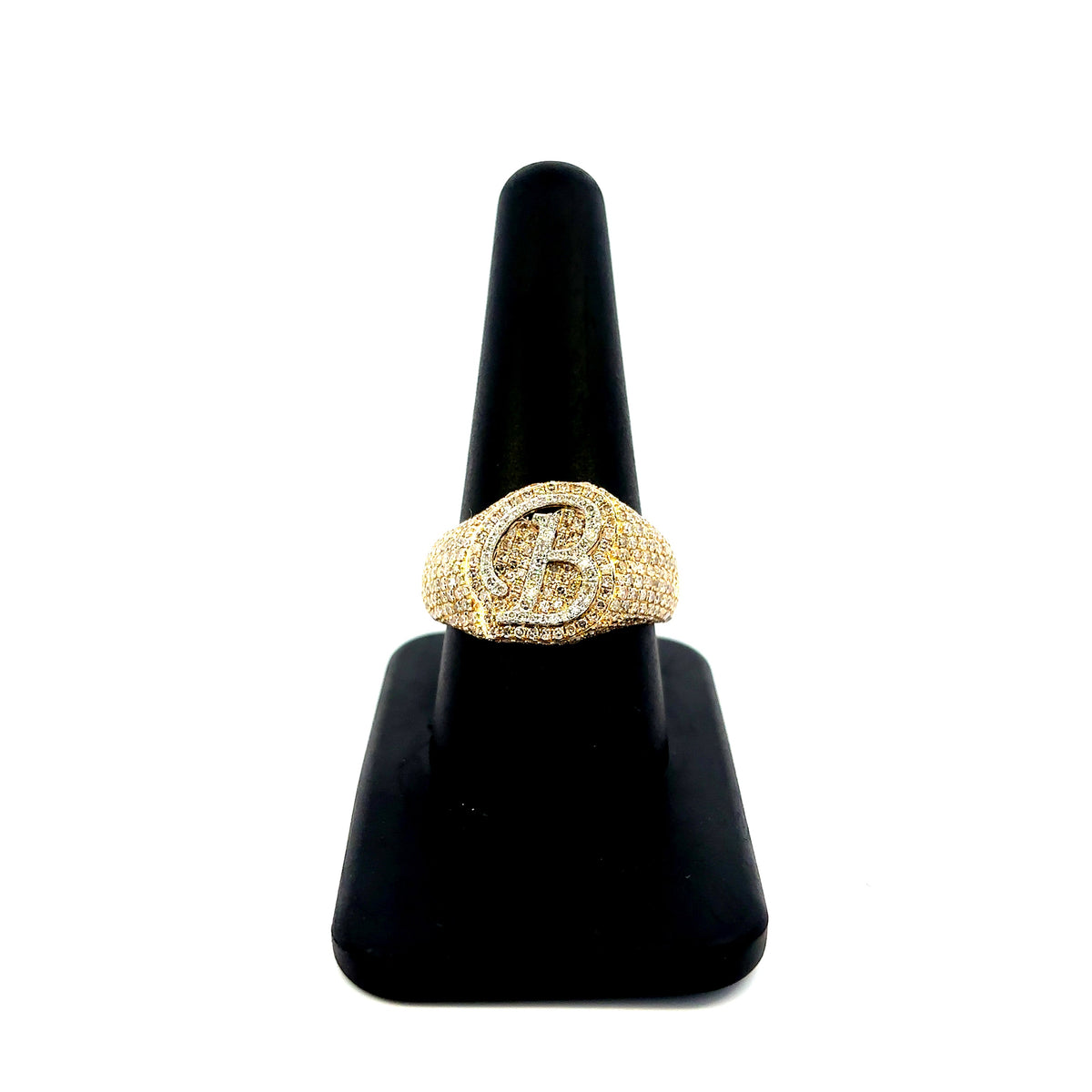 10K Gold Bubble Script Initial Diamond Ring - additional product view 6