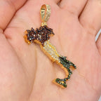 14K Gold Italy Flag Diamond Pendant - additional product view 6