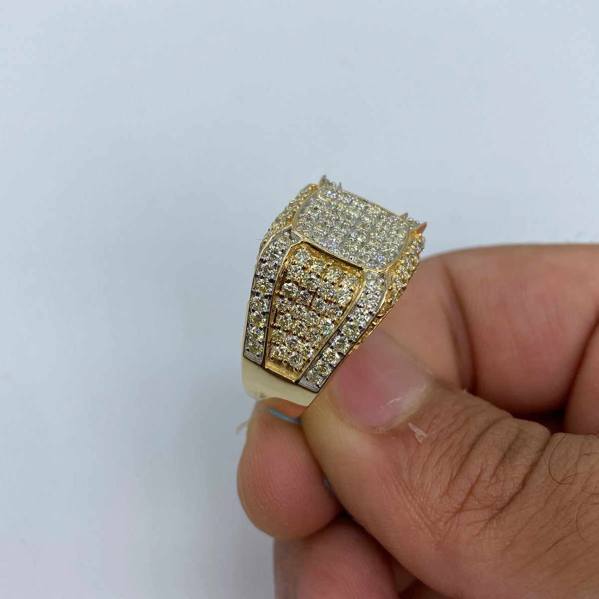 14K Gold Roman Square Diamond Ring - additional product view 4