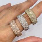 10K Gold 8mm Iced Pave Ring Diamond Band - additional product view 4