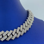 14K Gold 15mm Jumbo Iced Razor Cuban Link Diamond Chain 16 in - additional product view 3