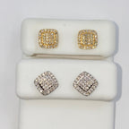 14K Gold 7.9mm Rounded Square Halo Diamond Earrings - additional product view 6