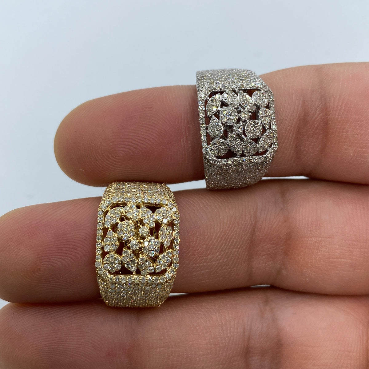 10K Gold Floral Square Diamond Ring - additional product view 2