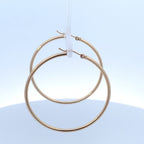 14K Gold Medium 2mm Hoop Earrings - additional product view 4