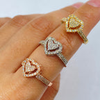 14K Gold Rare Heart Halo Diamond Ring - additional product view 3