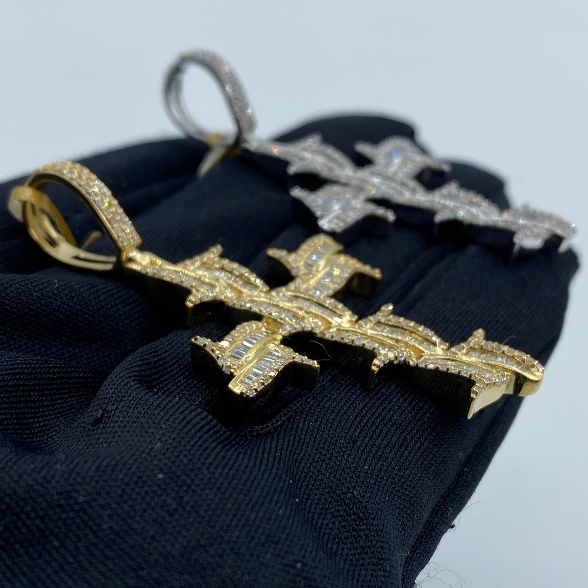 10K Gold Holy Spirit Cross Diamond Baguette Pendant - additional product view 5