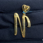 14K Gold Initial N Script Heart Diamond Pendant - additional product view 5