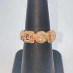 14K Gold Circle Square Diamond Baguette Ring - additional product view 4