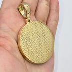 10K Gold Saint Michael Circle Enamel Diamond Pendant - additional product view 5