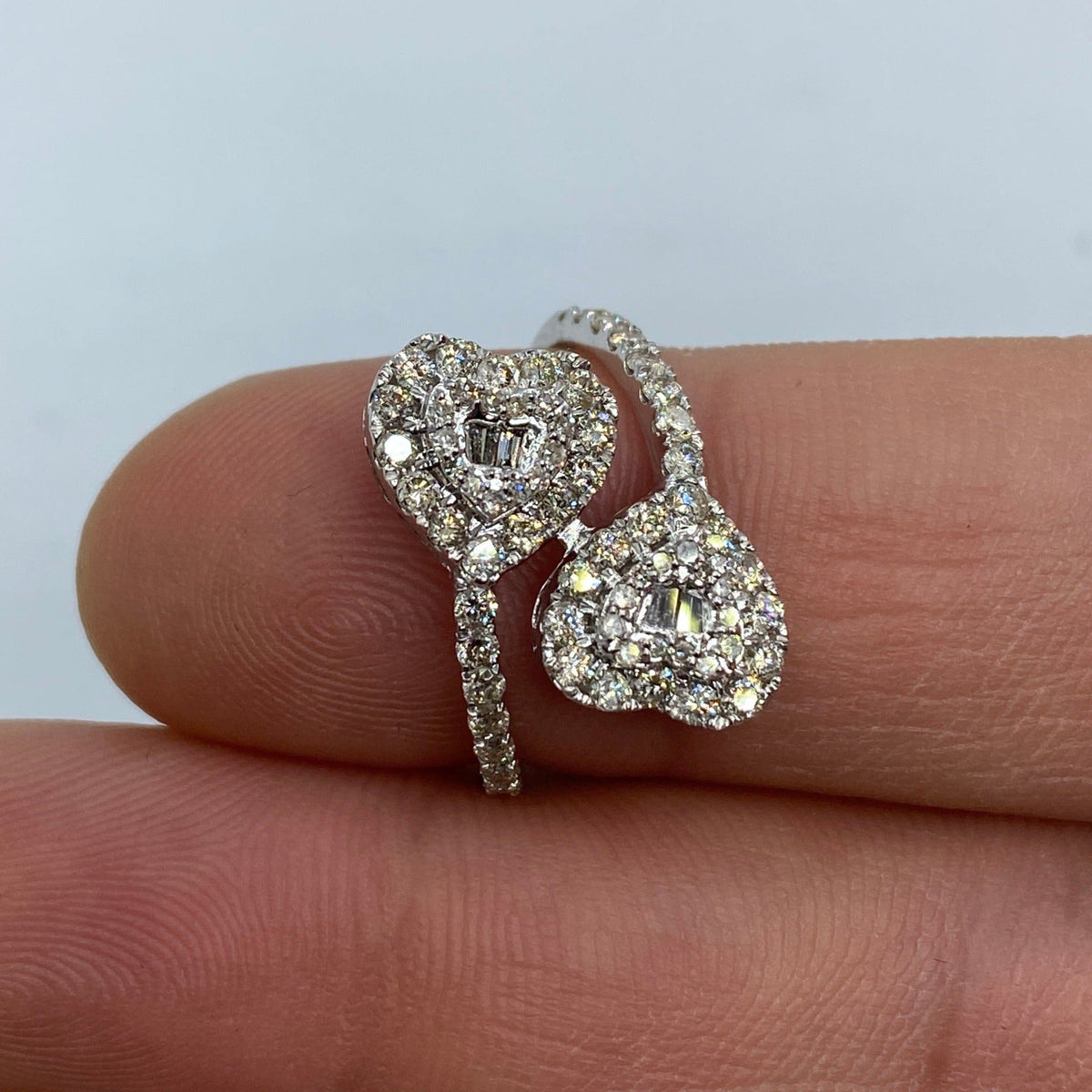 14K Gold Heart Bangle Diamond Engagement Ring - additional product view 2