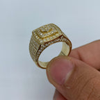 14K Gold Square Belgian Diamond Ring - additional product view 4