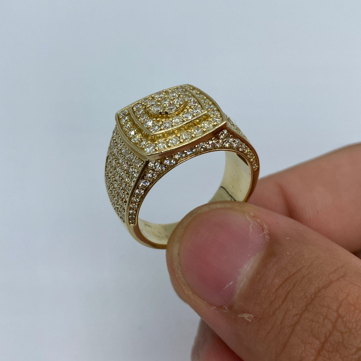 14K Gold Square Belgian Diamond Ring - additional product view 4