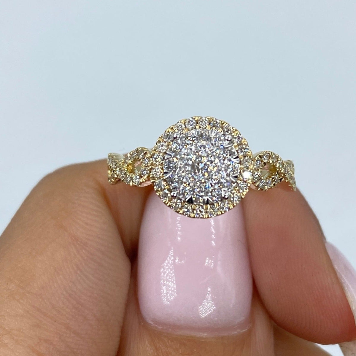 14K Gold Forever Circle Halo Diamond Ring - additional product view 3