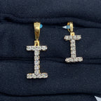 14K Gold Single Stone Initial I Diamond Pendant - additional product view 2