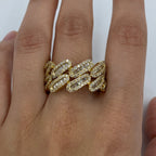14K Gold Eternity Cuban Link Diamond Ring - additional product view 2