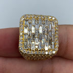 14K Gold Emerald-Cut Square Diamond Baguette Ring - additional product view 3