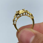 14K Gold Rectangle Diamond Baguette Engagement Ring - additional product view 7