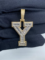 Initial Y Baguette Diamond Pendant - additional product view 3