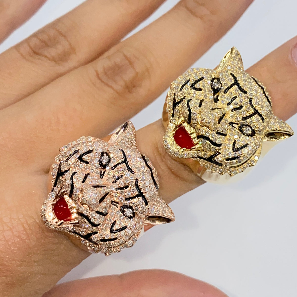 14K Gold Tiger Diamond Ring - additional product view 6