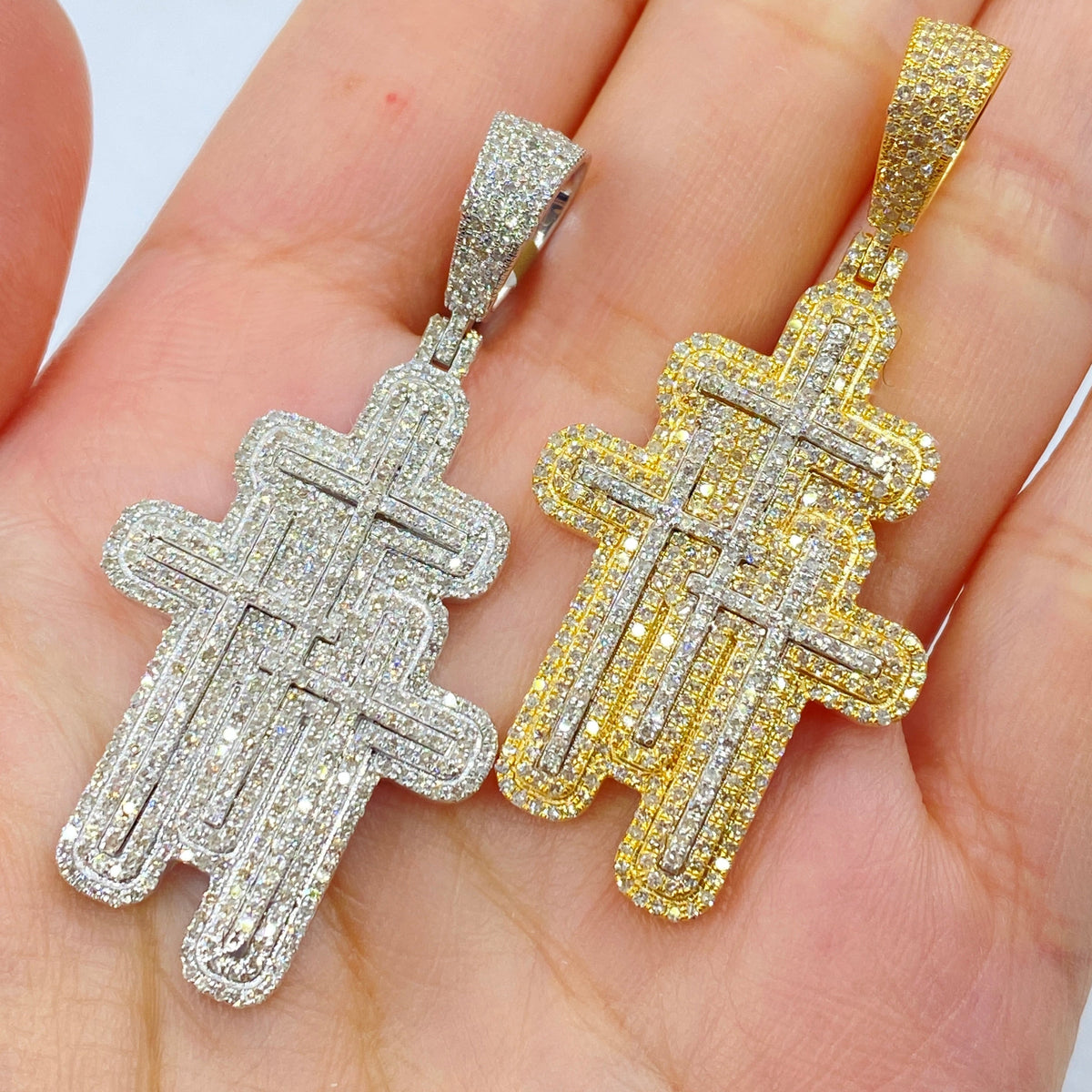 10K Gold Trilogy Cross Diamond Pendant - additional product view 2