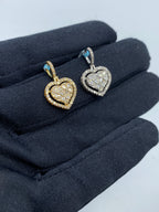 14K Gold Heart Diamond Baguette Gap Pendant - additional product view 5
