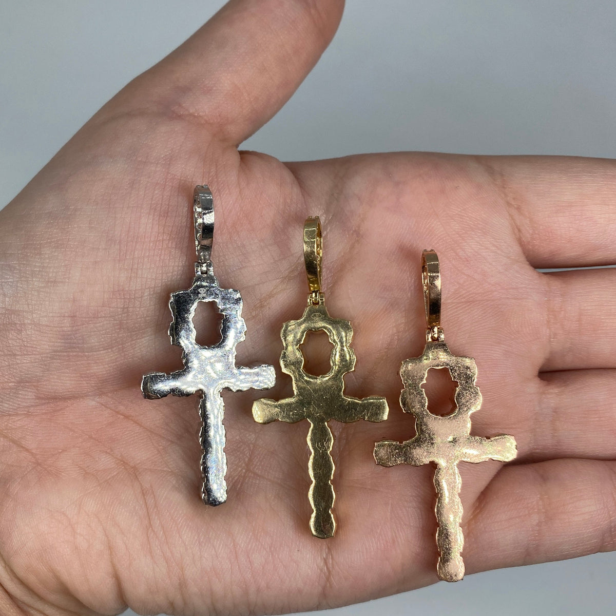 14K Gold Ankh Cross Diamond Pendant - additional product view 7