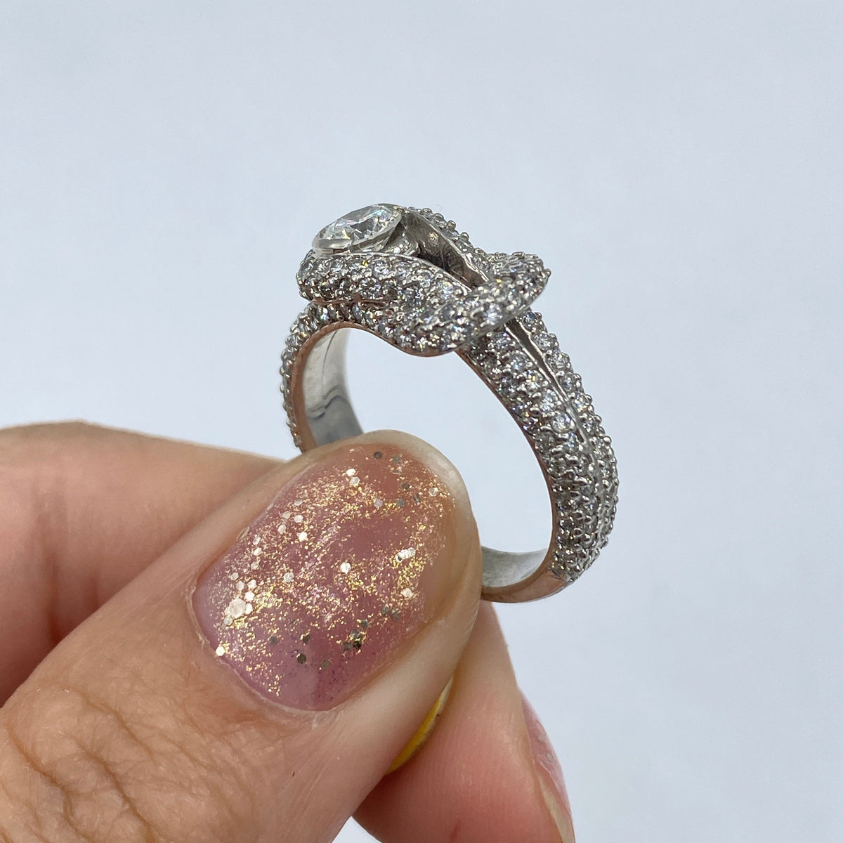 18K Gold Eternity Knot Diamond Ring - additional product view 4