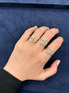 14K Gold Flower Butterfly Diamond Ring - additional product view 3