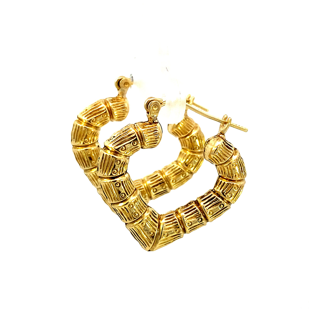 Bamboo Heart Earrings 1.0 in - additional product view 3