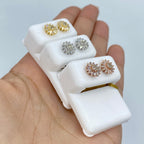 10K Gold Sunflower Diamond Baguette Earrings - additional product view 7