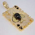 10K Gold Skull Ace of Spades Card Diamond Pendant - additional product view 13